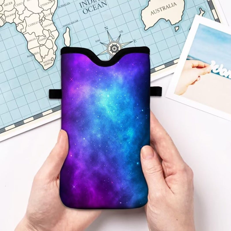 FREZORA Cell Phone Sleeves Bag Case Crossbody Neoprene Holder Lanyard Phone Pouch for Women Men 7.5 X 4.5 Inches - Galaxy - Image 3